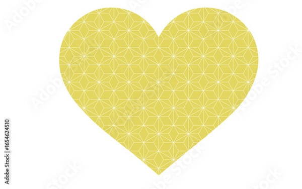 Obraz 麻の葉模様／黄ハート