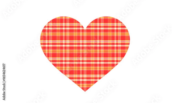Obraz タータンチェック／赤×黄色ハート