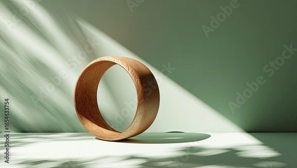 Obraz Light-drenched, minimalist wooden ring