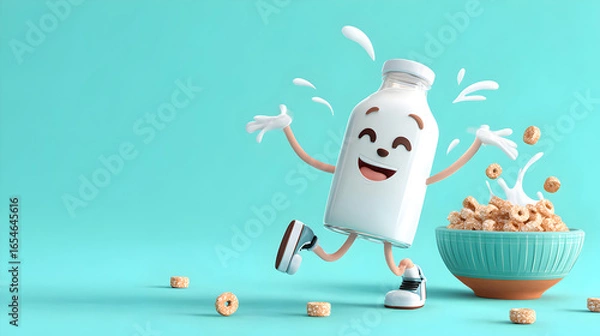 Obraz Fun and Playful Breakfast Illustration
