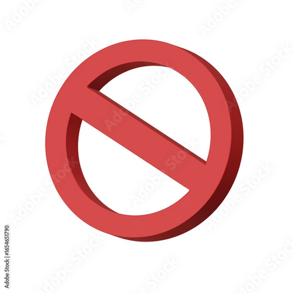 Obraz 3d render of a forbidden sign not allowed