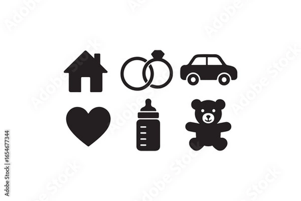 Fototapeta vector illustration of a life style icon vector collection