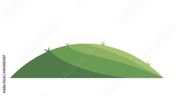 Obraz Minimalist Illustration of a Gentle Green Hill with Subtle Vegetation Highlights and Soft Gradient Sky Background