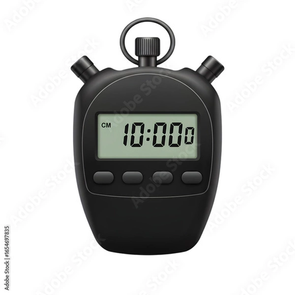 Fototapeta Stopwatch timer sports equipment minimal vector fitness design isolated on transparent background. Generated AI