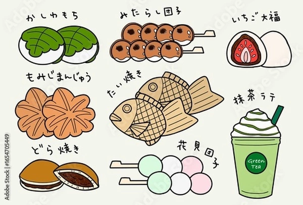 Obraz 和菓子のポストカード