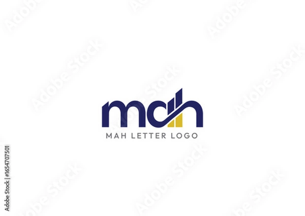 Fototapeta Modern mch letter logo design isolated on white background for company use logo