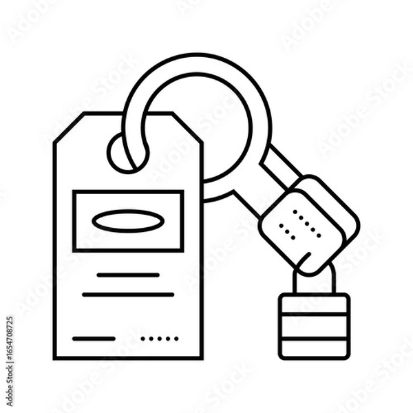 Fototapeta lockout tagout injury prevention line icon vector illustration