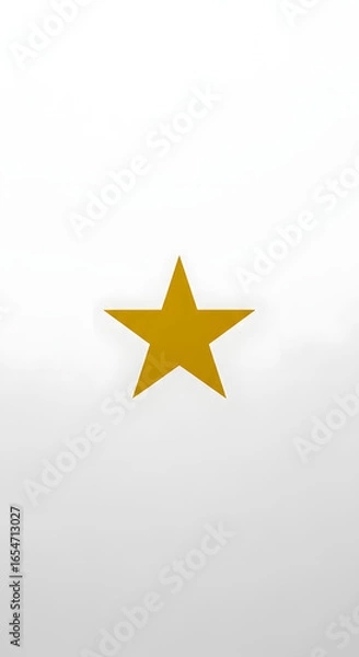 Obraz A single golden star is centered on a white background with subtle gradient shading.