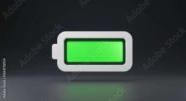 Fototapeta Full battery level indicator with green fill