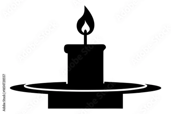 Fototapeta Vector art of candle with flame isolated on white background, a symbol of light, warmth, and celebration, perfect for adding a touch of elegance and serenity