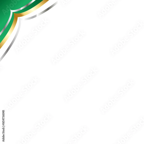 Obraz Green gold and silver corner graphic element perfect for luxury branding and elegant design projects, adding a touch of sophistication.