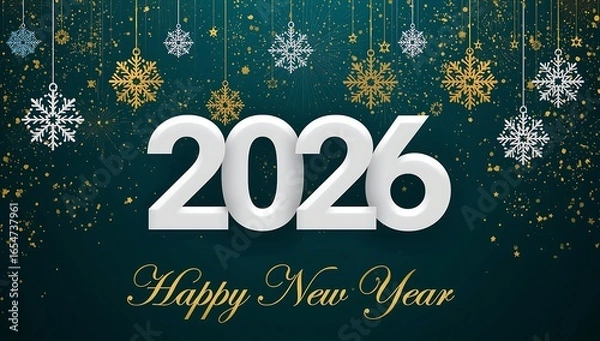 Obraz Happy New Year 2026 – Festive Celebration Background Design
