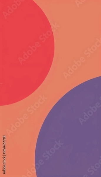 Fototapeta An orange and purple abstract background with a half circle.