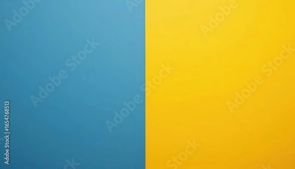 Fototapeta A blue and yellow color block is shown on a white background.