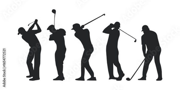 Fototapeta The Golfer’s Flow Vector silhouette Design Illustration