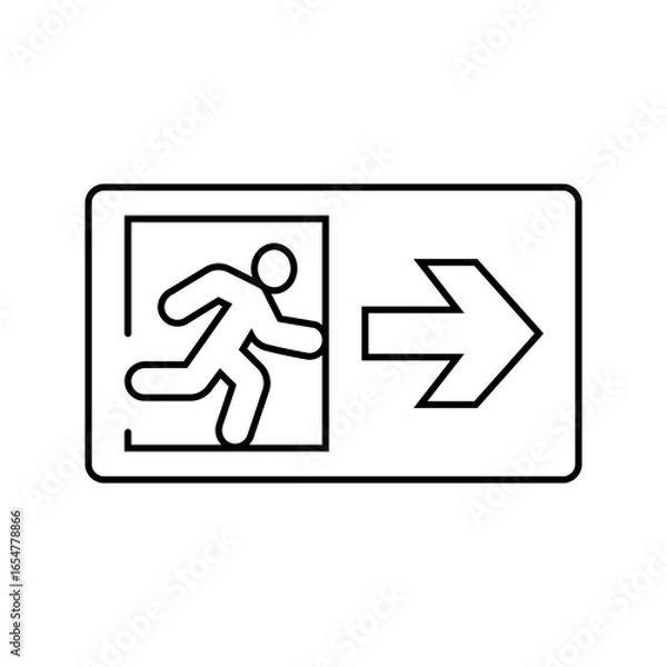 Obraz emergency exit information line icon vector illustration