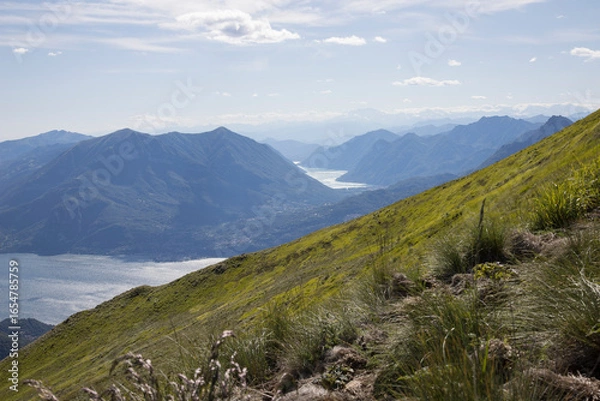 Obraz Panoramic view.
Panoramic view of Como Lake seen from a location named: “Alpe Giumello”.
