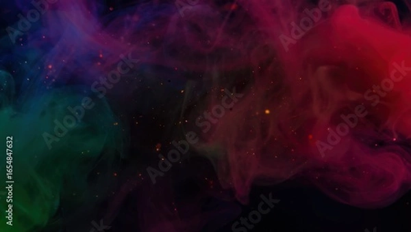 Fototapeta Abstract mosaic of rich jewel tones with dark moody hues creating a textured artistic background