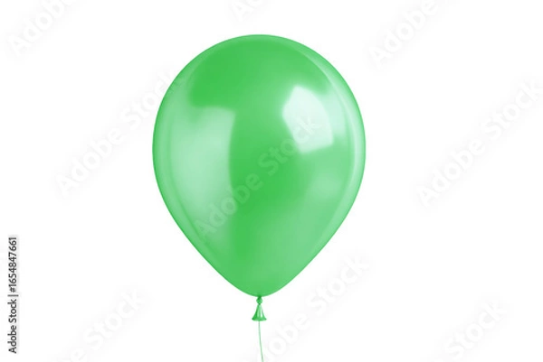Fototapeta Green Balloon isolated on white transparent background