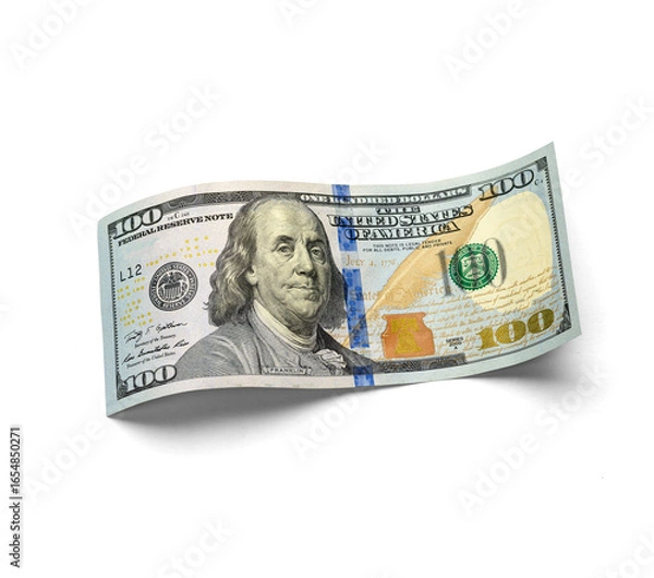 Obraz US Hundred Dollar Bill on Transparent Background