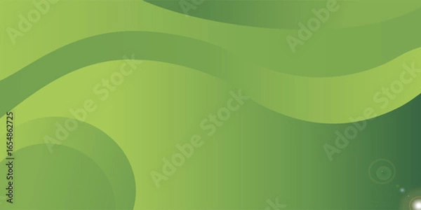 Obraz Modern abstract green gradient background with smooth wave patterns and subtle geometric elements. Perfect for web design, branding, and creative projects