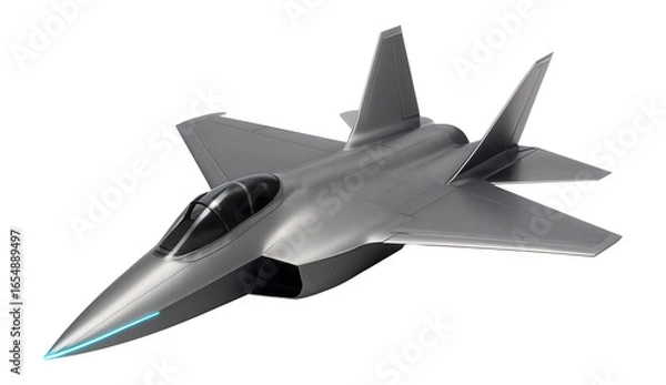 Fototapeta Twin-seat multirole fighter with side-mounted air intakes and extended nose section