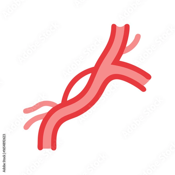 Fototapeta Minimalist illustration of an artery with blood flow