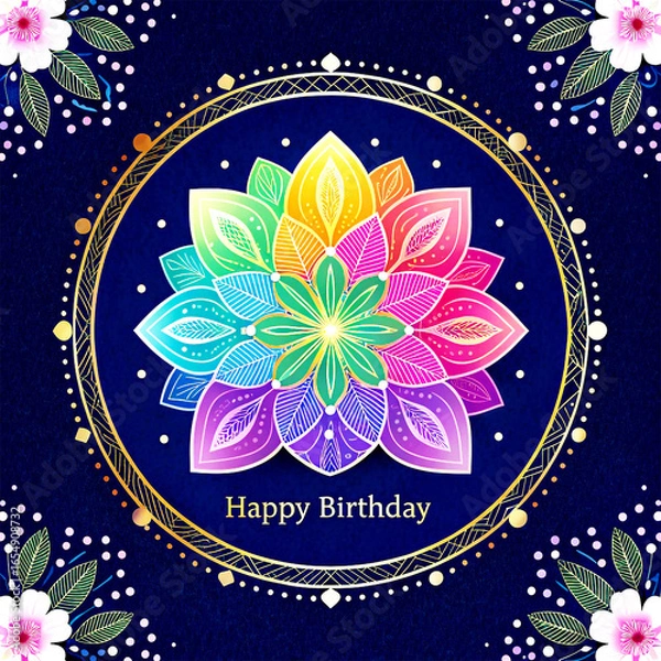 Fototapeta Happy diwali greeting card design template