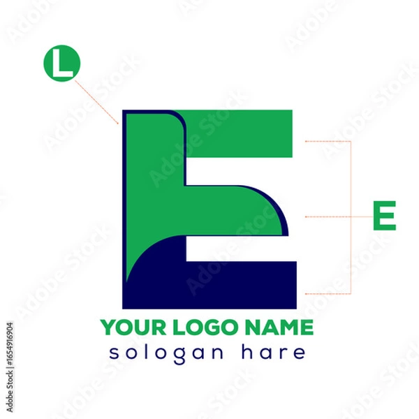 Obraz Modern  E and L Letter Logo Design Template