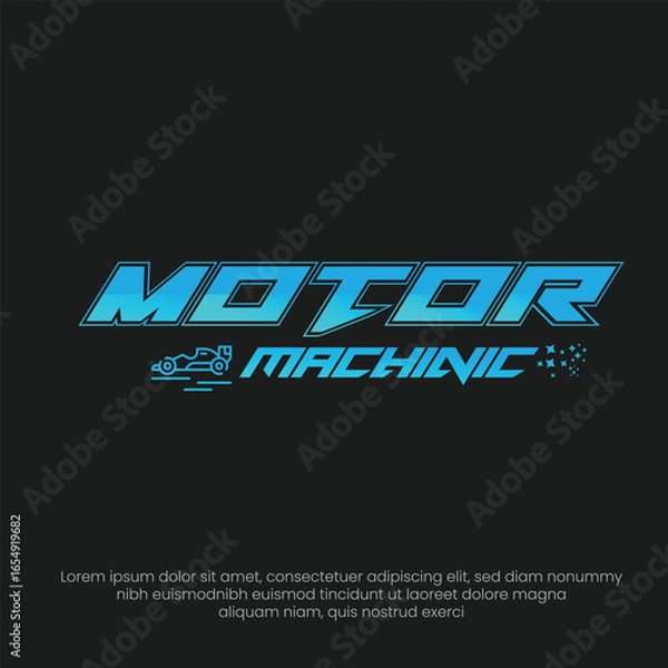 Fototapeta Motor Mechanic Logo Design Vector Template