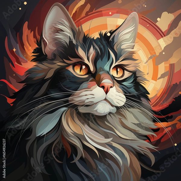 Obraz cat on a black background