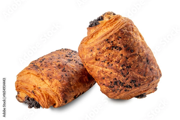 Fototapeta Pain au chocolat (chocolate croissant) isolated