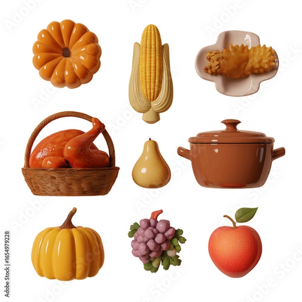 Obraz Happy Thanksgiving 3D Render