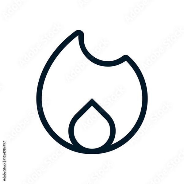 Fototapeta Fire icon, Vector logo sign, Illustration, shape, design, UX UI icon, editable eps