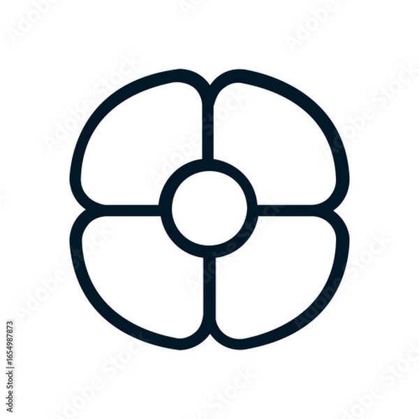 Fototapeta Flower icon, Vector logo sign, Illustration, shape, design, UX UI icon, editable eps