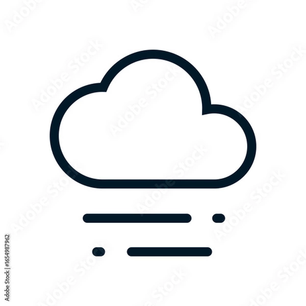Fototapeta Fog icon, Vector logo sign, Illustration, shape, design, UX UI icon, editable eps