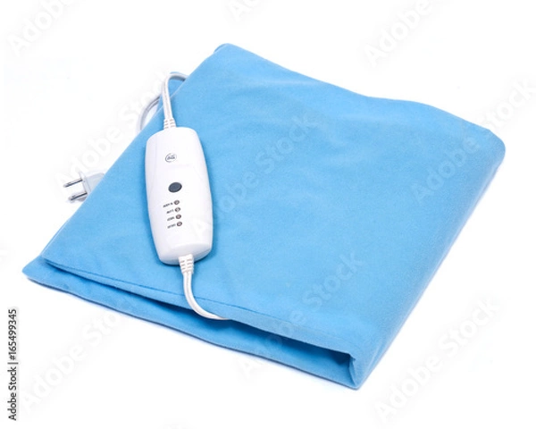 Obraz Blue electric heating pad isolated on white background