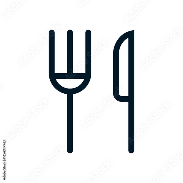 Fototapeta Restaurant icon, Vector logo sign, Illustration, shape, design, UX UI icon, editable eps