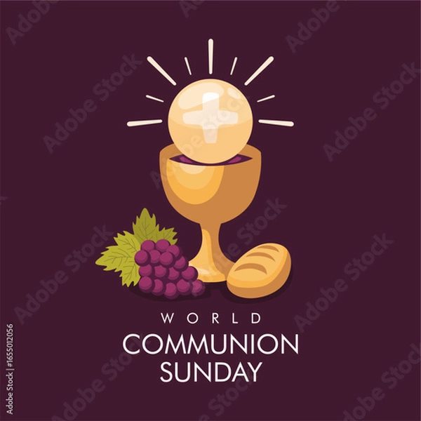 Fototapeta vector world communion sunday poster template