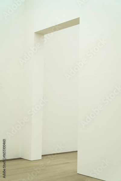 Obraz a white enterancewith no door in a white room