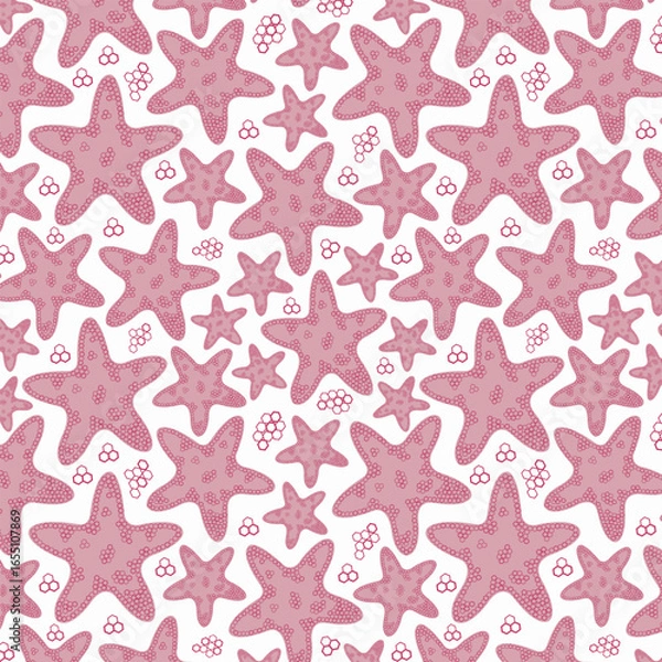 Fototapeta Cute Starfish seamless vector pattern