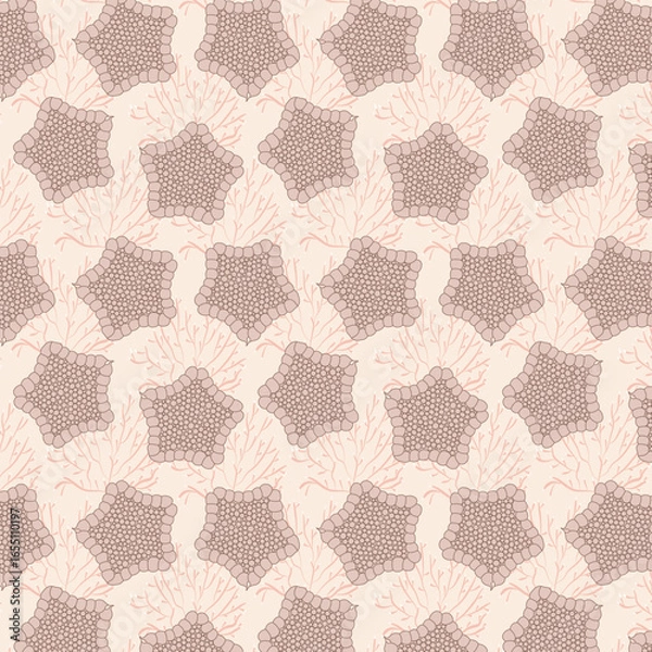 Fototapeta Cute Starfish seamless vector pattern