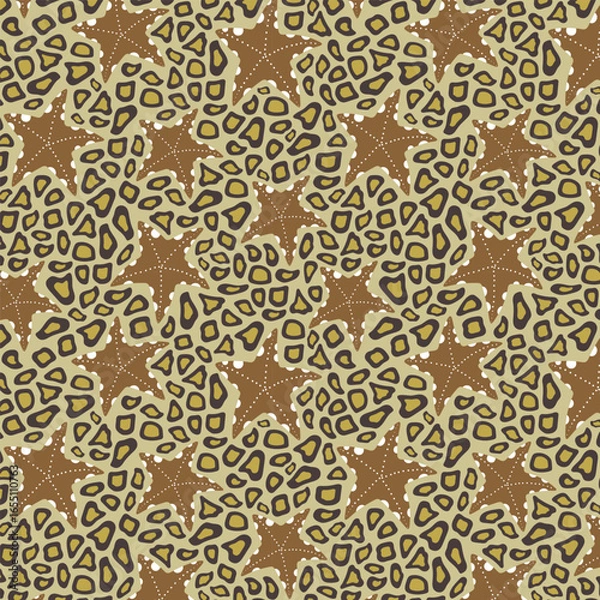 Fototapeta Cute Starfish seamless vector pattern