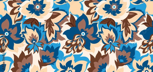Fototapeta Seamless flowers pattern. Hand draw abstract pattern