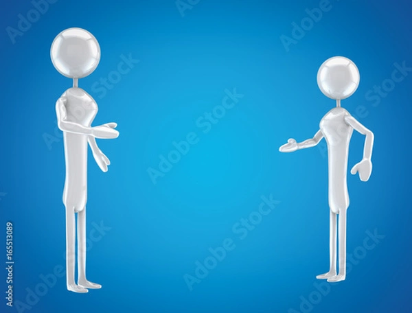 Obraz 3D render  man with person talking