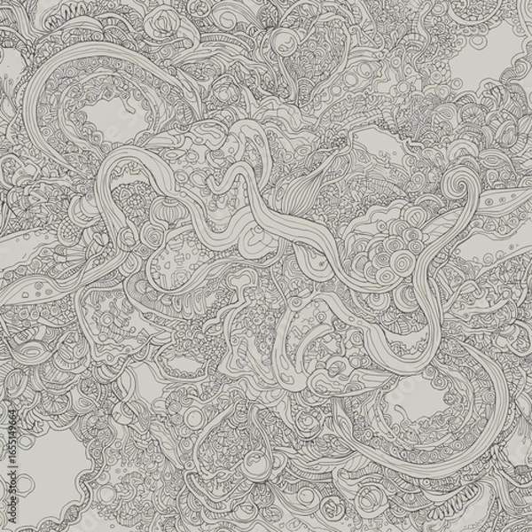 Fototapeta Abstract pattern. Hand-drawn doodle for creative background