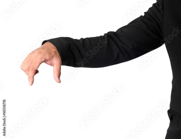 Obraz Hand picking something with space isolated and clipping path.