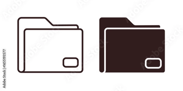 Obraz Folder Icons in Line Art Style Isolated on White Background