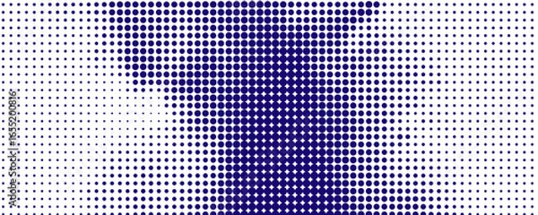 Fototapeta Abstract flowing dots particles wave pattern halftone gradient curve shape isolated on white background. Vector in concept of technology