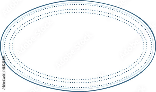 Fototapeta Oval Outline Label with Decorative Dotted Border